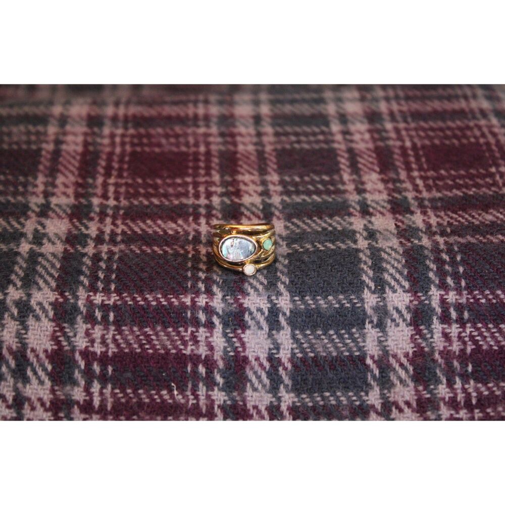 Abalone Rhinestone Abstract Ring - Picture 5 of 8